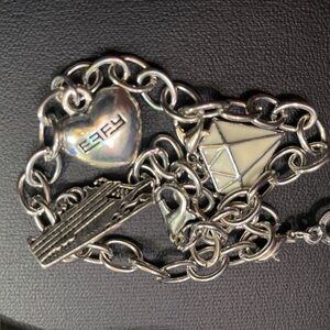 Effy Silver Bracelet with Heart and Geometric Charms